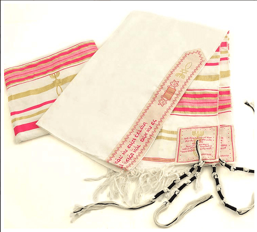 pink tallit prayer shawl