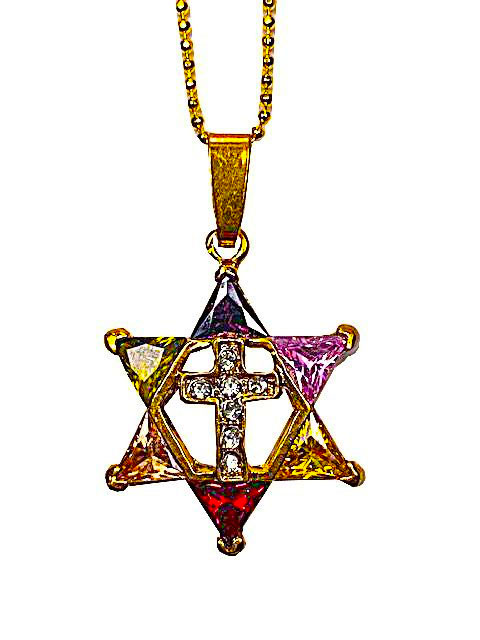 gold star of David with cross