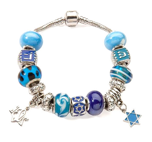 Messianic Jewish Charm Bracelet - Star of David & Jesus Star of David,  Chai, Keruvim, Spacers Pandora Style - Shofars From Afar