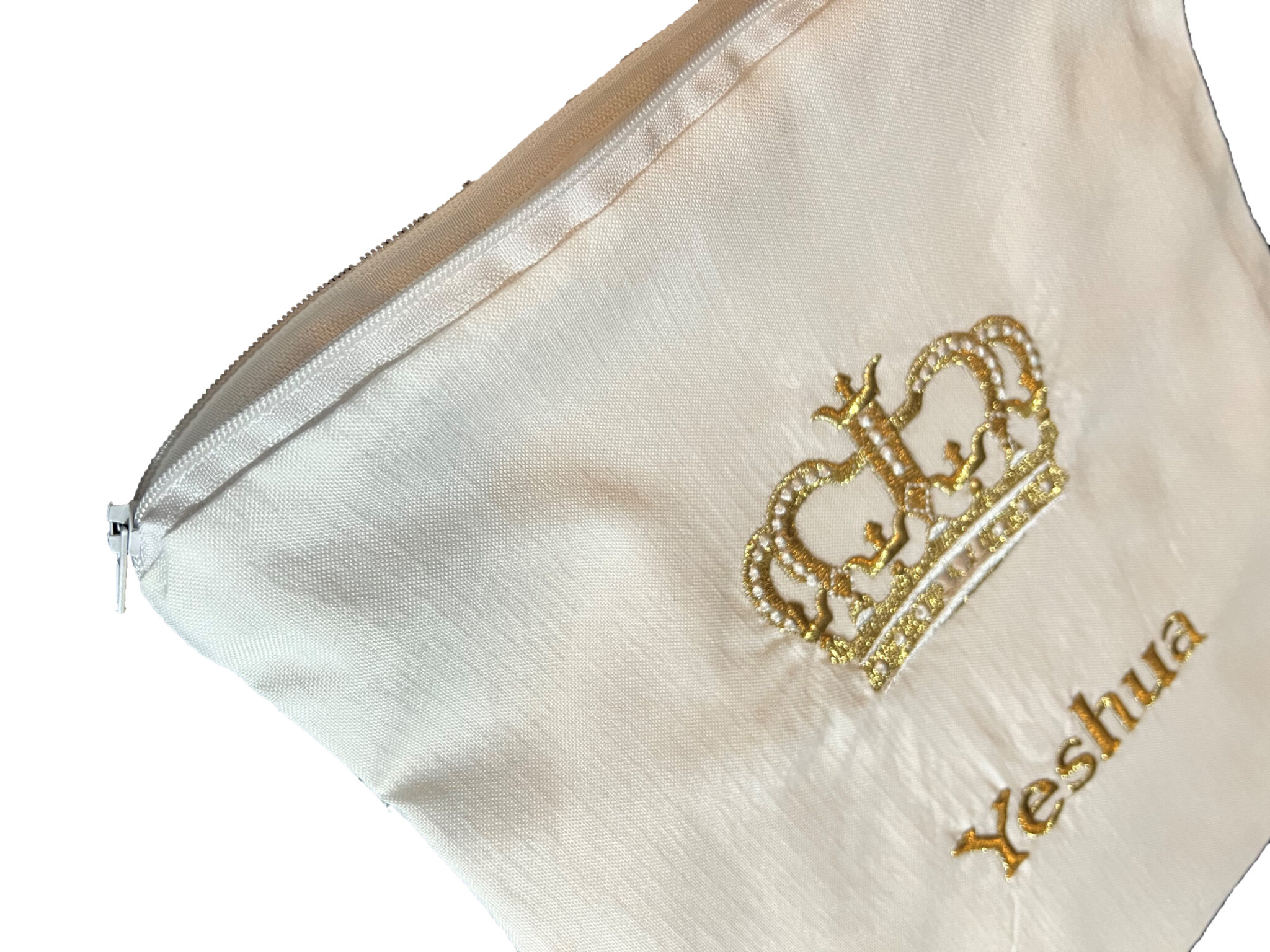 thumbnail image 2 of Shofars From Afar Messianic Tallit Prayer Shawl - White & Gold Yeshua King Of Kings Design 72" X 22" 2 of 14