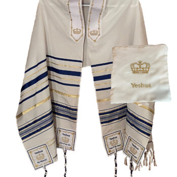 Blue shawl with bag Yeshua King of Kings