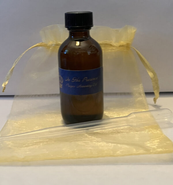 Combo In His Presence Anointing Oil 2 oz Bottle with pipette & Gold Ornate Fancy Bottle 1/2 oz oil - Image 2