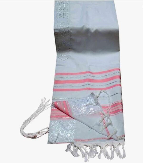 Pink Traditional Tallit Prayer Shawl Size 50