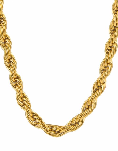 Gold Plated Stainless Steel Rope Chain 18" Inches