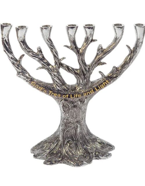God's Tree of Life and Light 7 Branch Menorah 7" tall