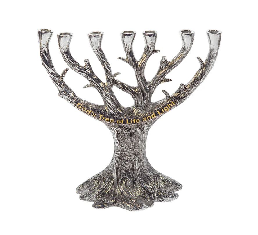 God's Tree of Life and Light 7 Branch Menorah 7" tall