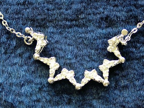 Silver Transforming Butterfly Star of David Necklace w/ Clear stones - Chain included - Image 5