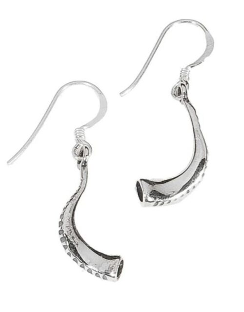 Shofar Rams Horn Sterling Silver Earrings