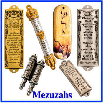 Mezuzah Collection in Blue-Framed Display